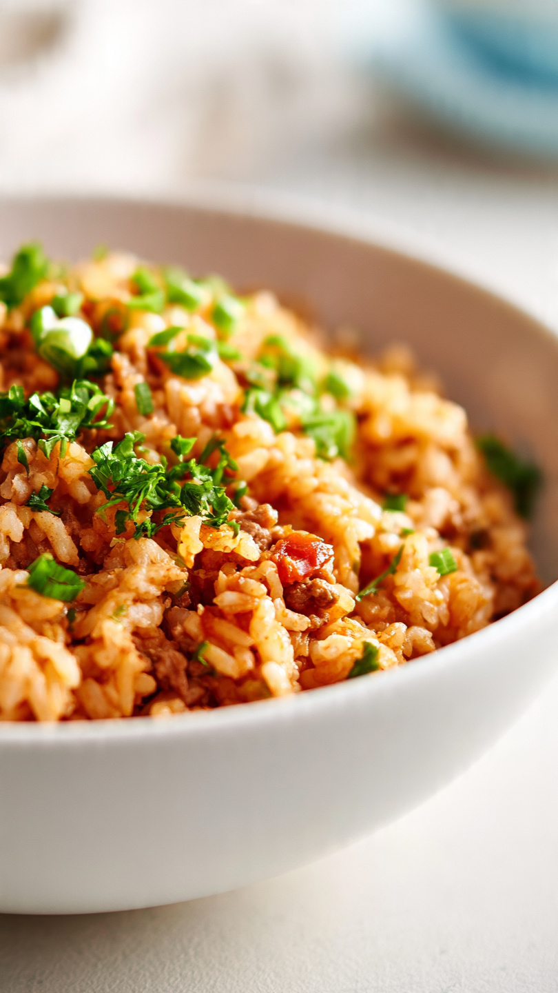 Cheesy Mexican Ground Beef and Rice Skillet