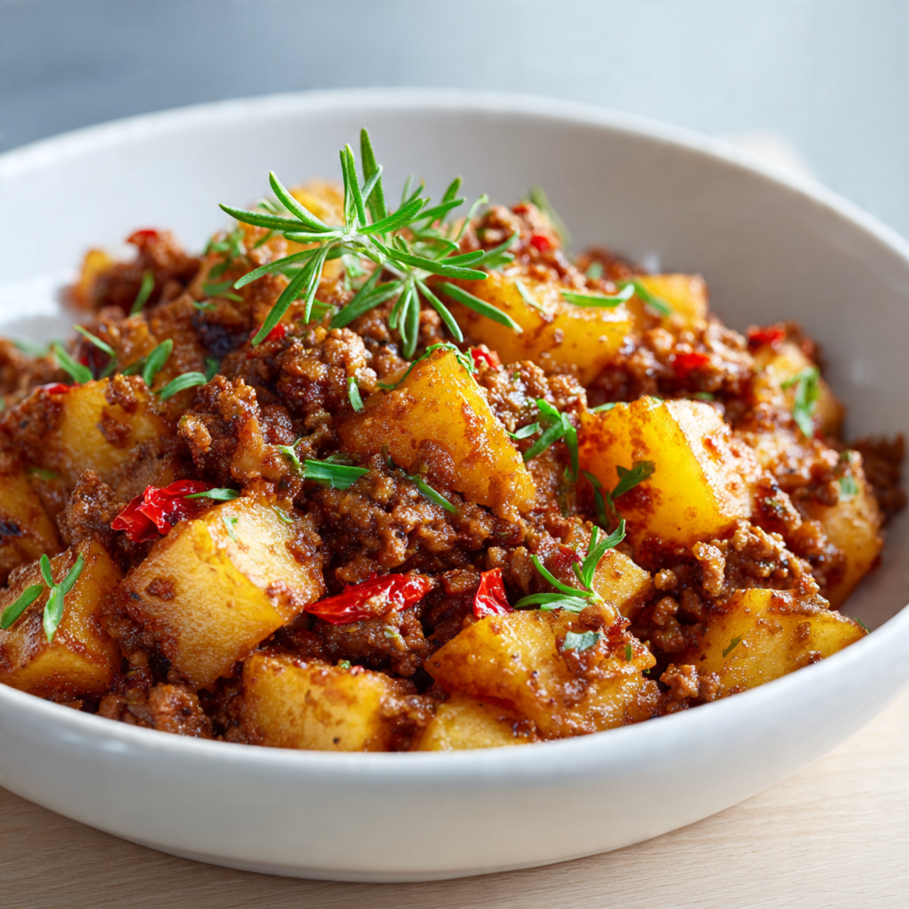 Cheesy One Pot Ground Beef and Potato Skillet