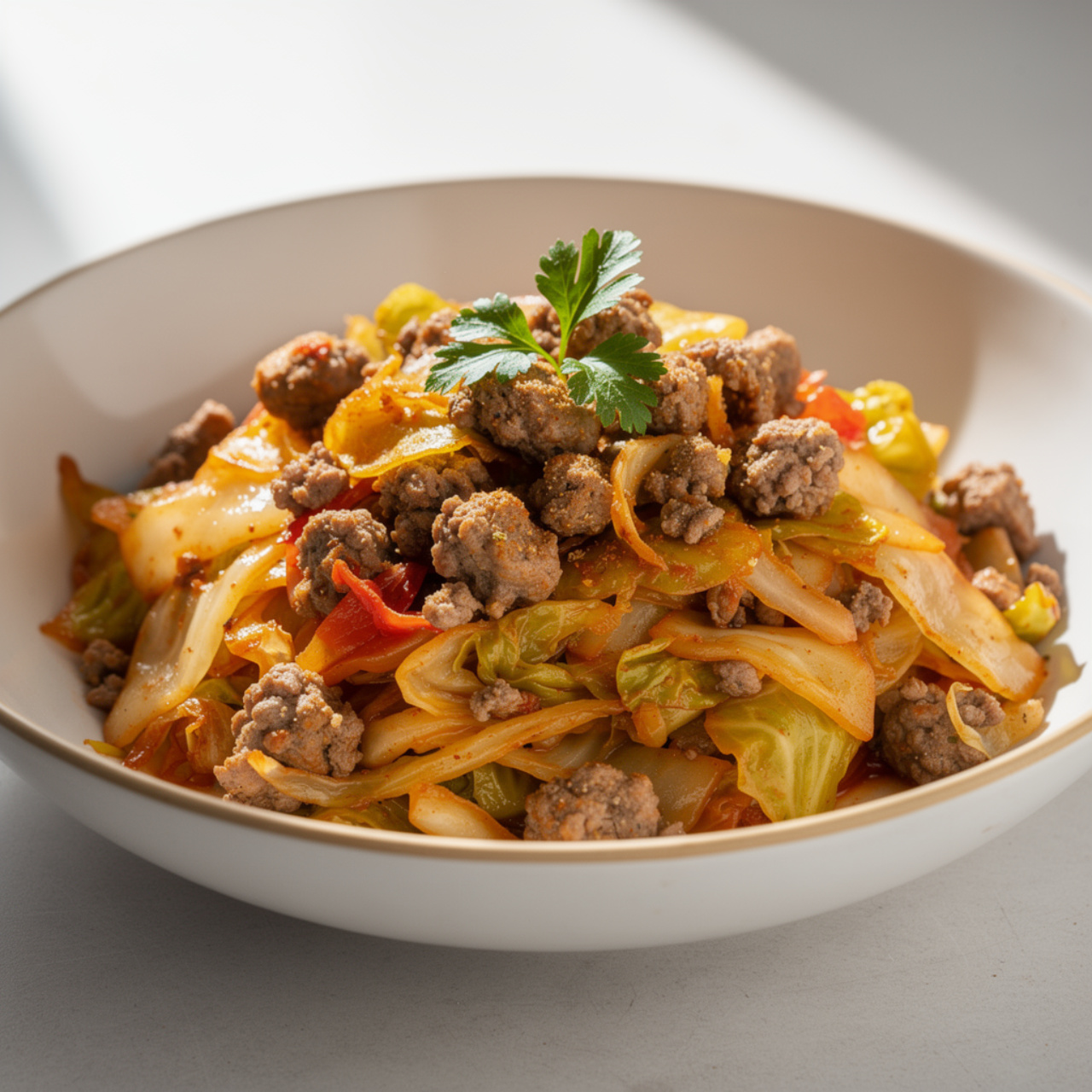 Cabbage and Ground Beef Skillet
