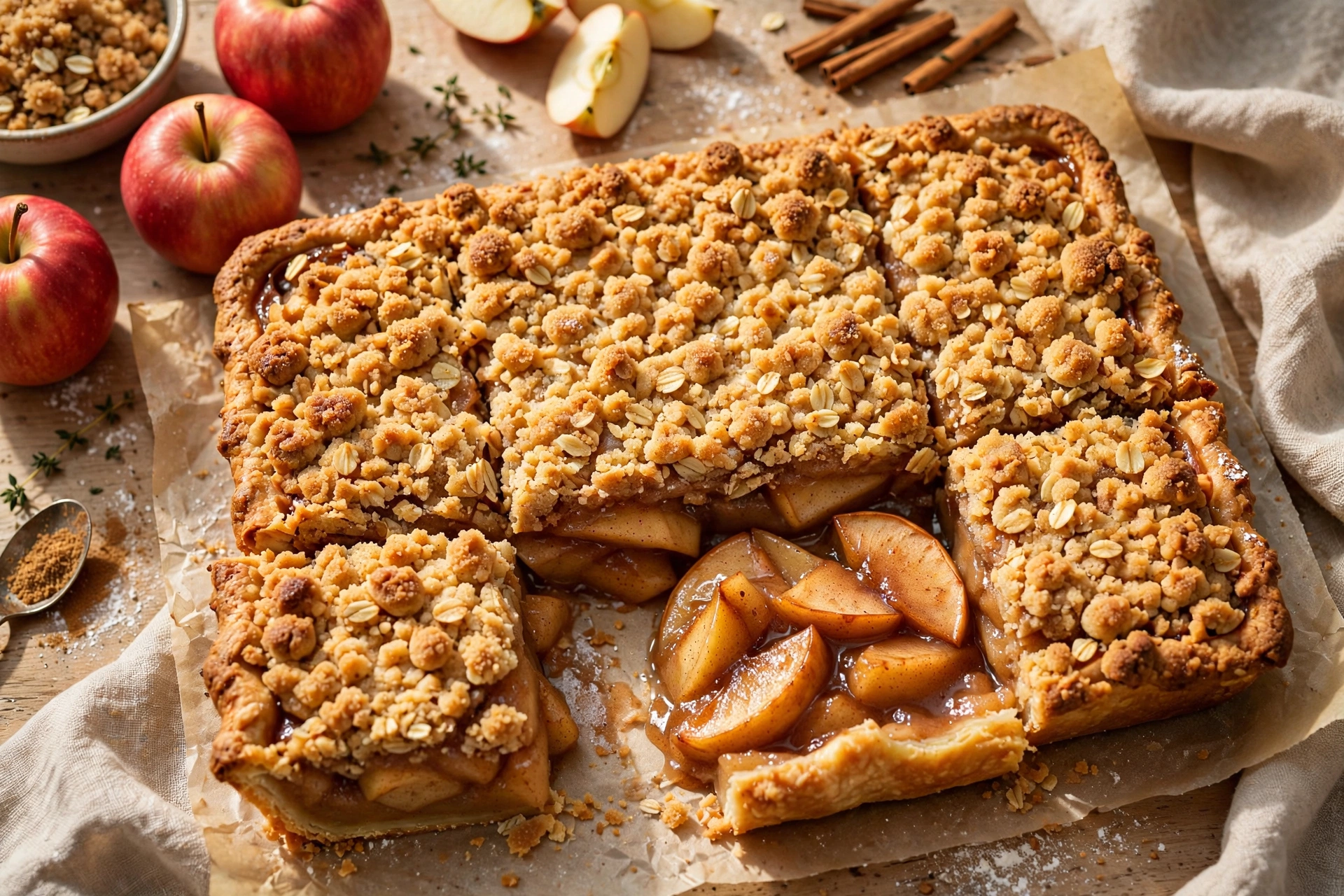 Apple Slab Pie with Crumble Topping
