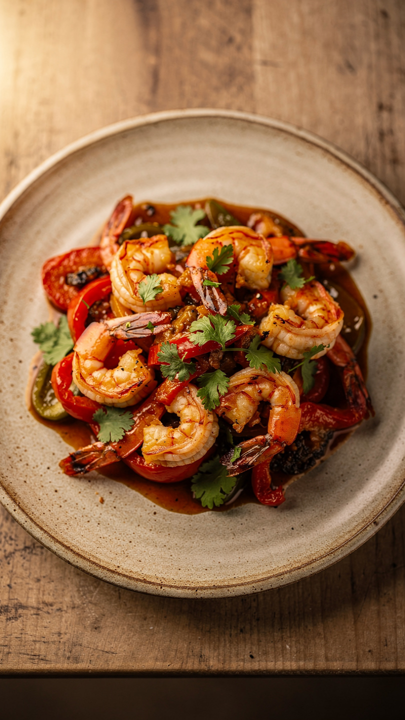 Shrimp in Roasted Pepper Sauce
